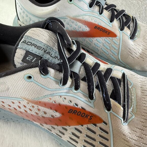 Brooks Adrenaline GTS 21 Running Shoes White/Orange Women's Size 9 Lightweight - Picture 5 of 8